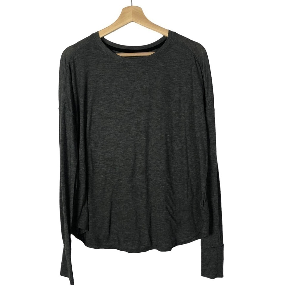 Champion Dark Charcoal Gray Long Sleeve Athletic Top L